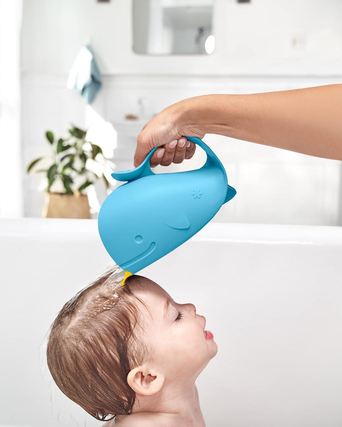 imageSkip Hop Baby Bath Rinse Cup MOBY TearFree Waterfall Rinser Blue Age 0Moby Rinser Blue