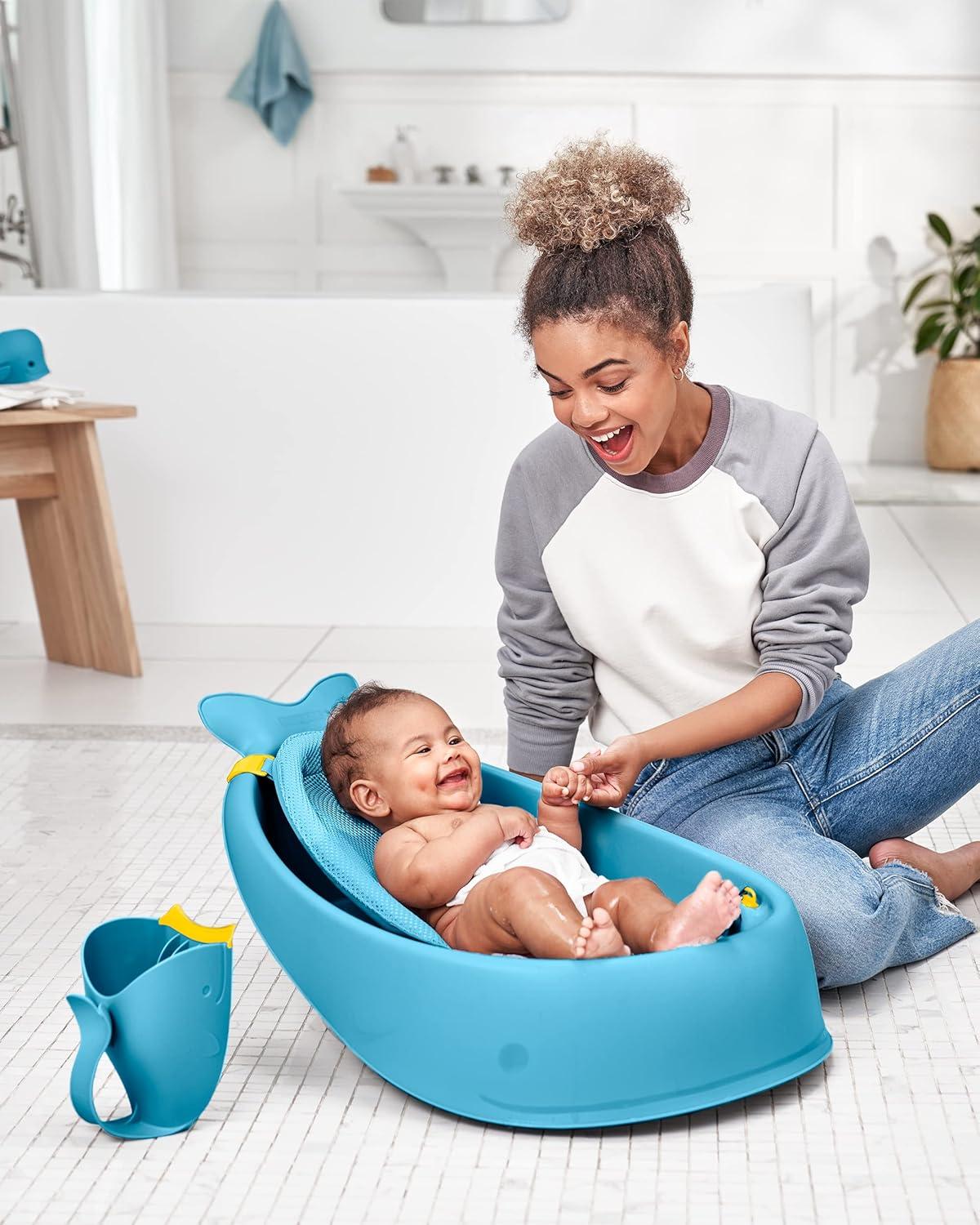 imageSkip Hop Baby Bath Rinse Cup MOBY TearFree Waterfall Rinser Blue Age 0Moby Rinser Blue