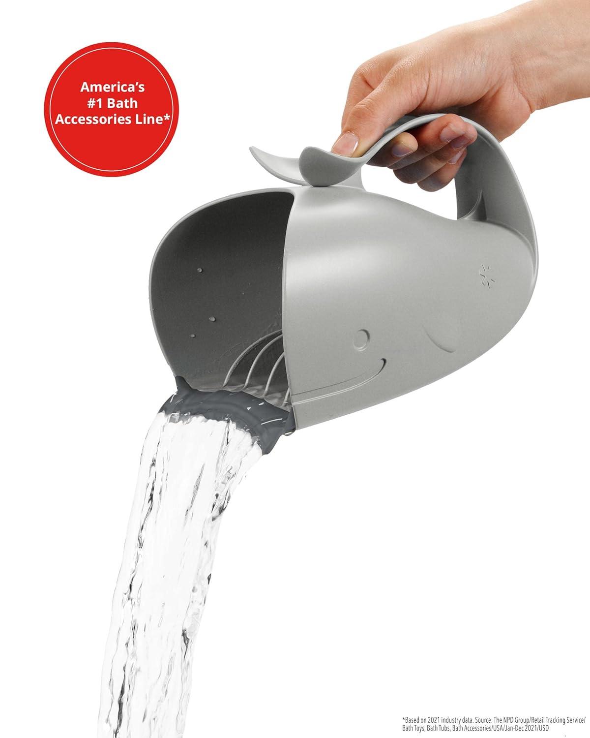 imageSkip Hop Baby Bath Rinse Cup MOBY TearFree Waterfall Rinser Blue Age 0Moby Rinser Grey