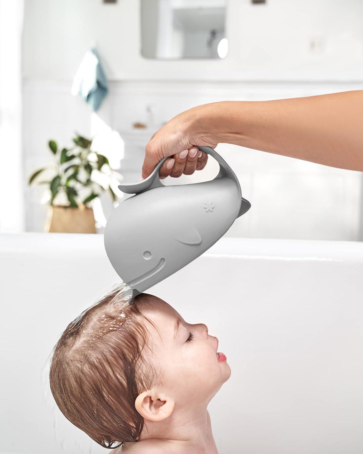 imageSkip Hop Baby Bath Rinse Cup MOBY TearFree Waterfall Rinser Blue Age 0Moby Rinser Grey