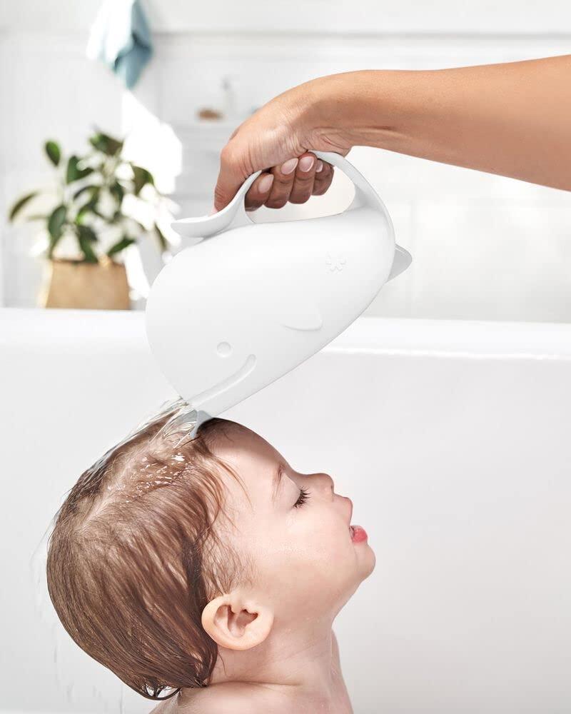 imageSkip Hop Baby Bath Rinse Cup MOBY TearFree Waterfall Rinser Blue Age 0Moby Rinser White