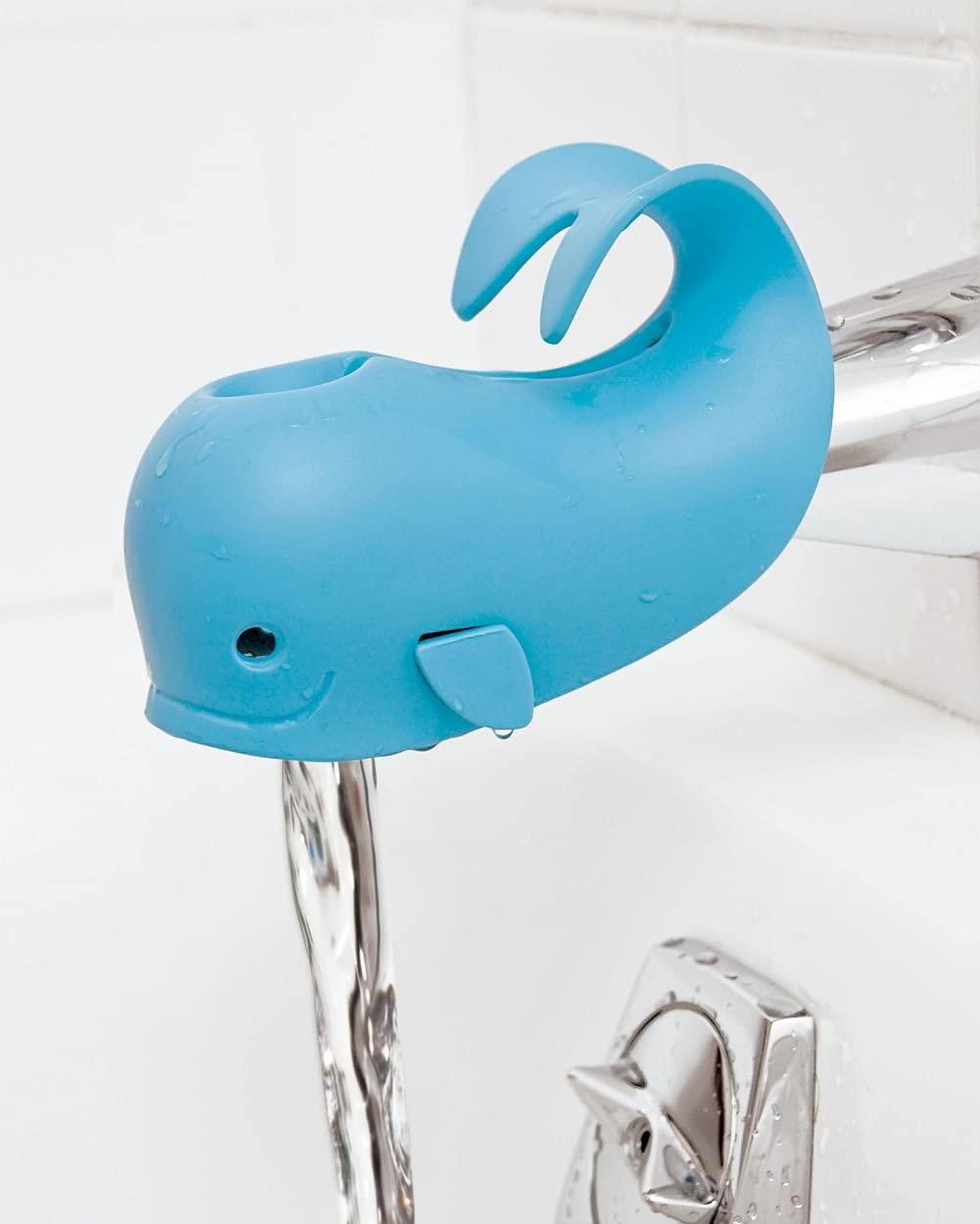 imageSkip Hop Baby Bath Spout Cover Soft Silicone Faucet Safety Guard with Adjustable Design Fits Most Bath Spouts WaveMoby Blue