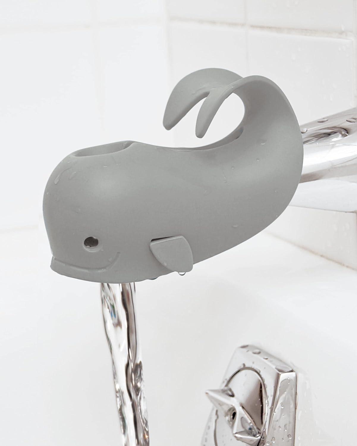 imageSkip Hop Baby Bath Spout Cover Soft Silicone Faucet Safety Guard with Adjustable Design Fits Most Bath Spouts WaveMoby Grey