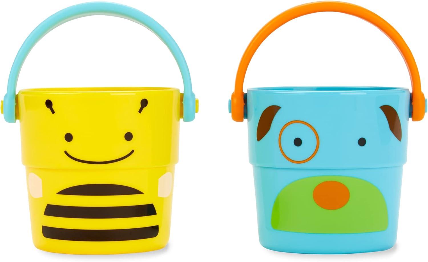 imageSkip Hop Baby Bath Toy Filled Bucket Bath Toy ampamp Bucket Gift Set GreyBath Bucket  Toys Gift Set