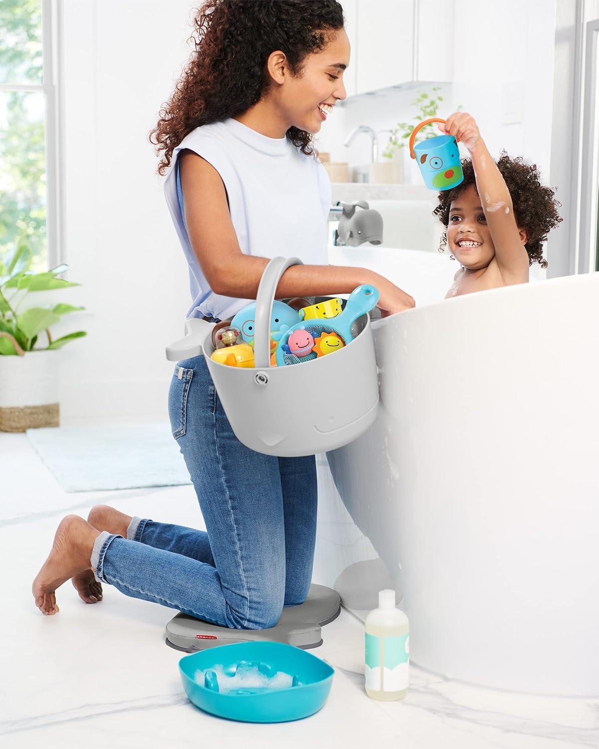 imageSkip Hop Baby Bath Toy Filled Bucket Bath Toy ampamp Bucket Gift Set GreyBath Bucket  Toys Gift Set