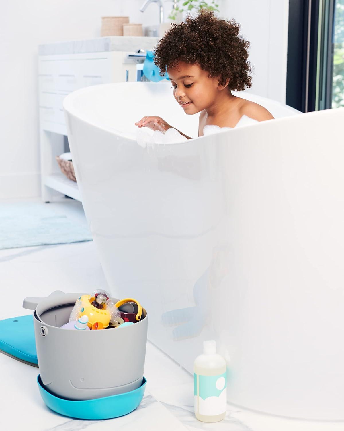 imageSkip Hop Baby Bath Toy Filled Bucket Bath Toy ampamp Bucket Gift Set GreyMoby