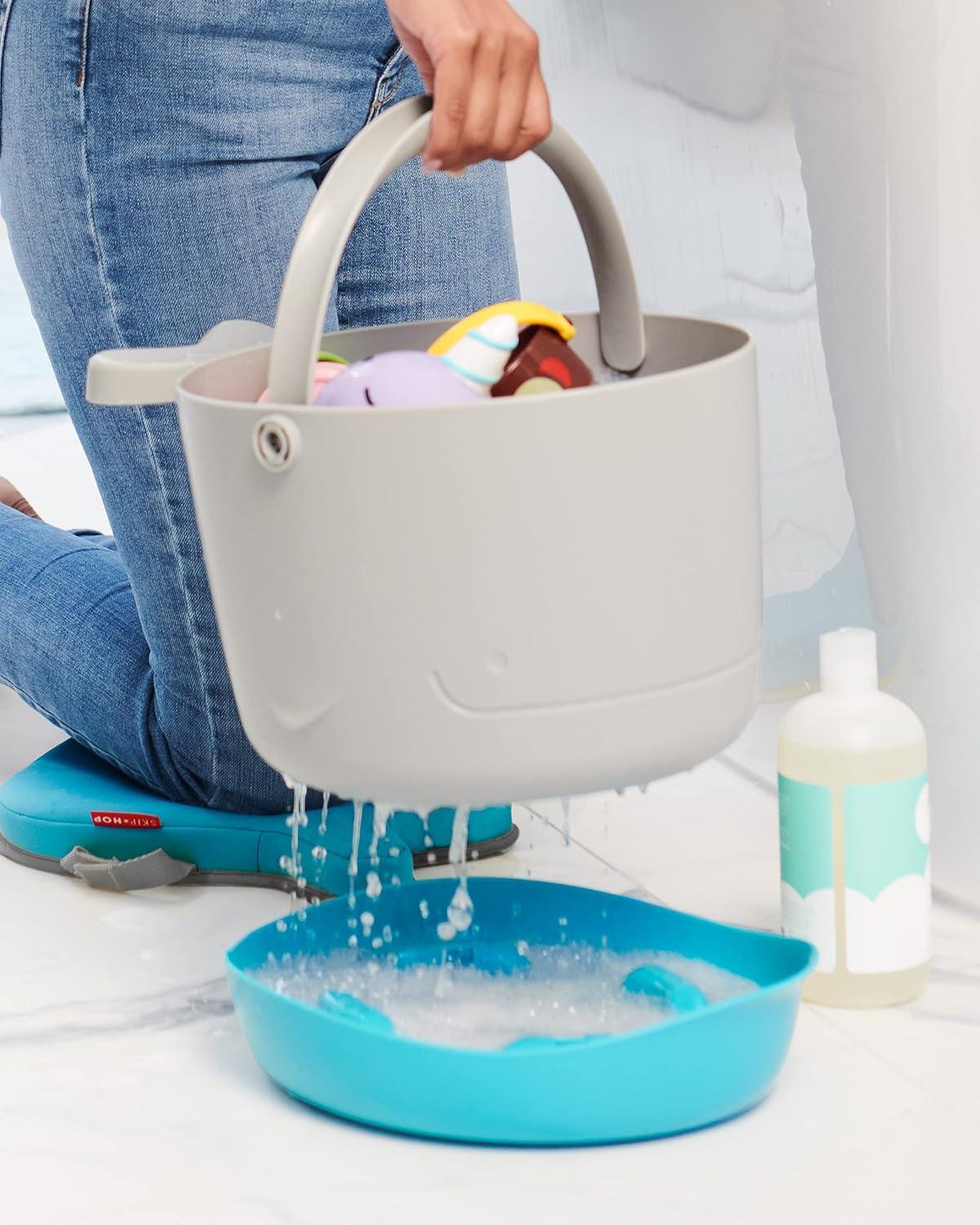 imageSkip Hop Baby Bath Toy Filled Bucket Bath Toy ampamp Bucket Gift Set GreyMoby