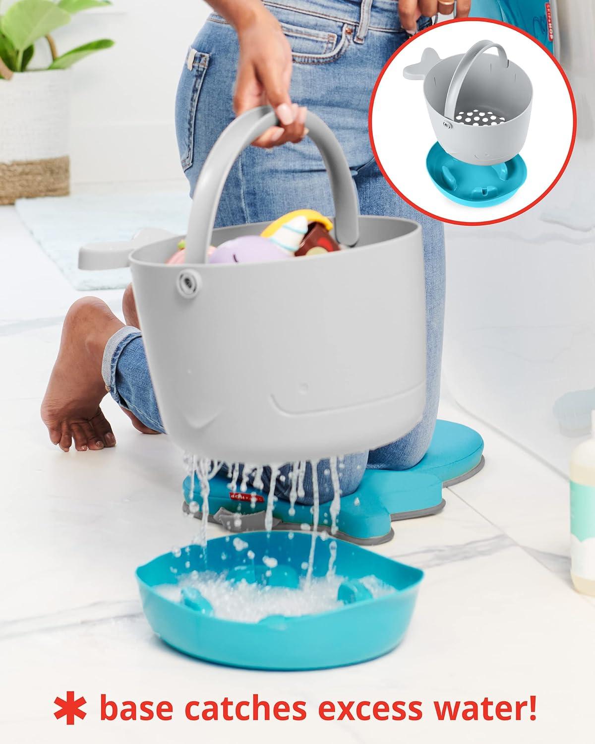 imageSkip Hop Baby Bath Toy Filled Bucket Bath Toy ampamp Bucket Gift Set GreyMoby