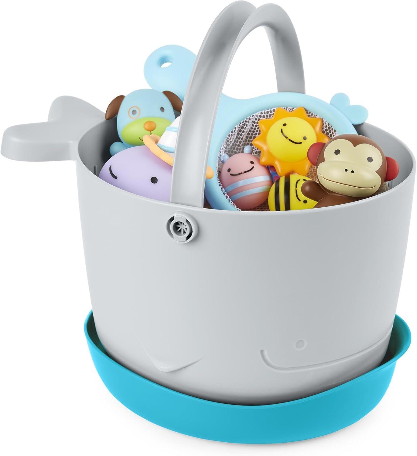 imageSkip Hop Baby Bath Toy Filled Bucket Bath Toy ampamp Bucket Gift Set GreyMoby
