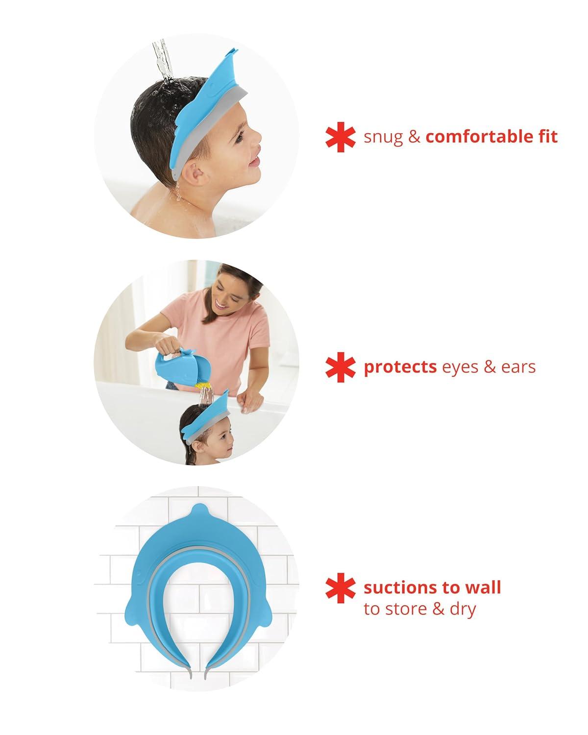 imageSkip Hop Baby Shower Cap Moby Bath Visor GreyBlue