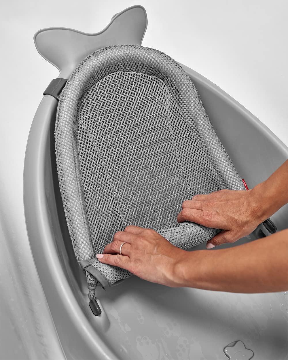 imageSkip Hop Infant Bath Tub 3Stage Grow With Baby Smart Sling MOBY Bathtub Blue Age 0Grey Tub