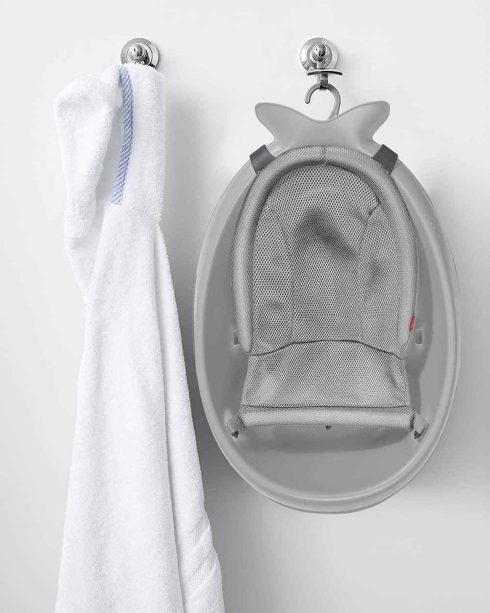 imageSkip Hop Infant Bath Tub 3Stage Grow With Baby Smart Sling MOBY Bathtub Blue Age 0Grey Tub
