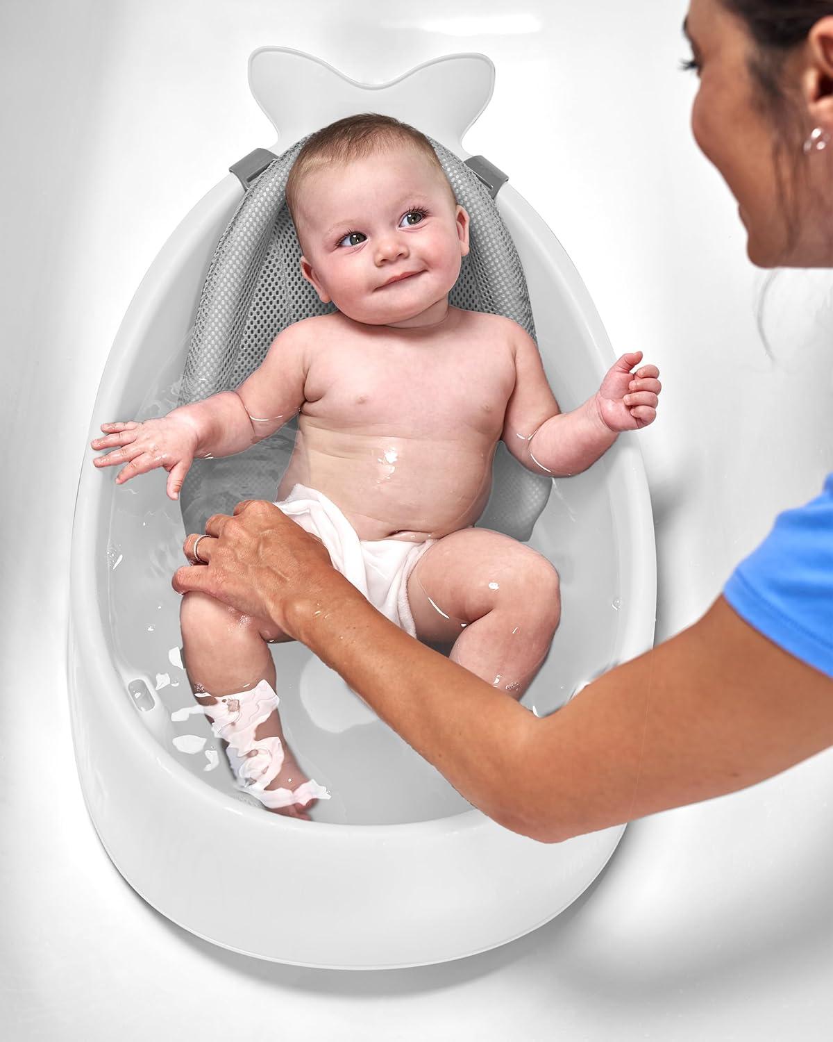 imageSkip Hop Infant Bath Tub 3Stage Grow With Baby Smart Sling MOBY Bathtub Blue Age 0Moby White Tub