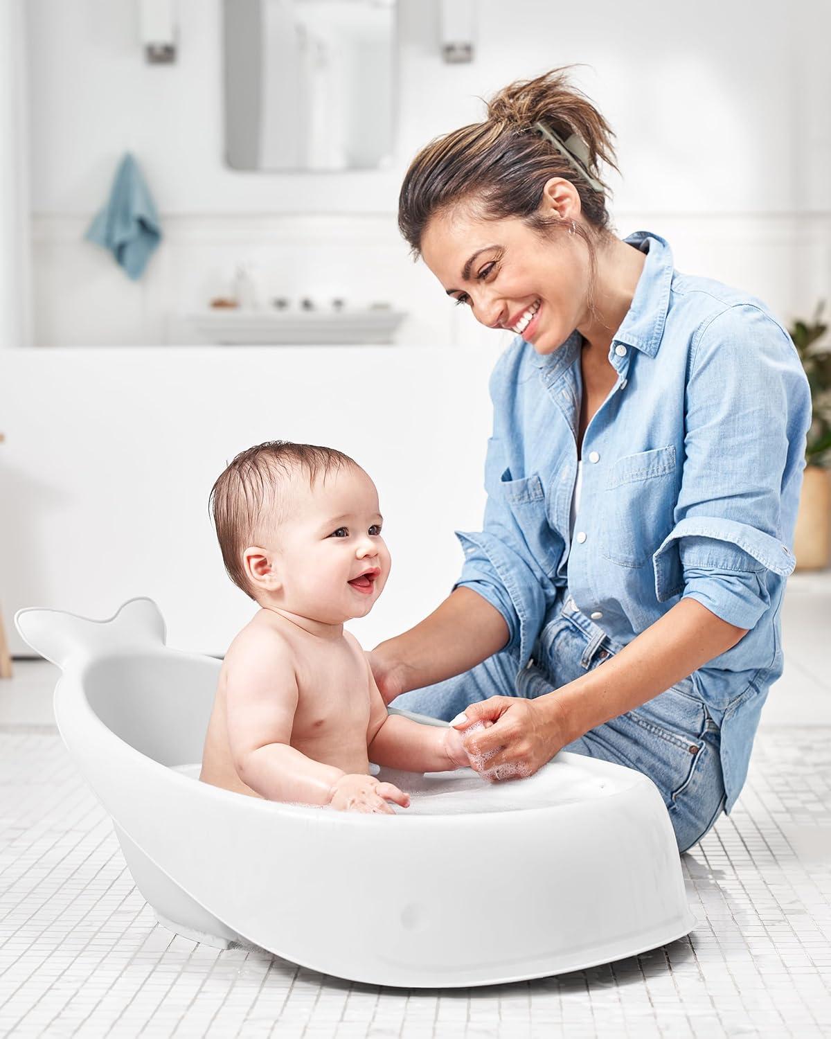 imageSkip Hop Infant Bath Tub 3Stage Grow With Baby Smart Sling MOBY Bathtub Blue Age 0Moby White Tub
