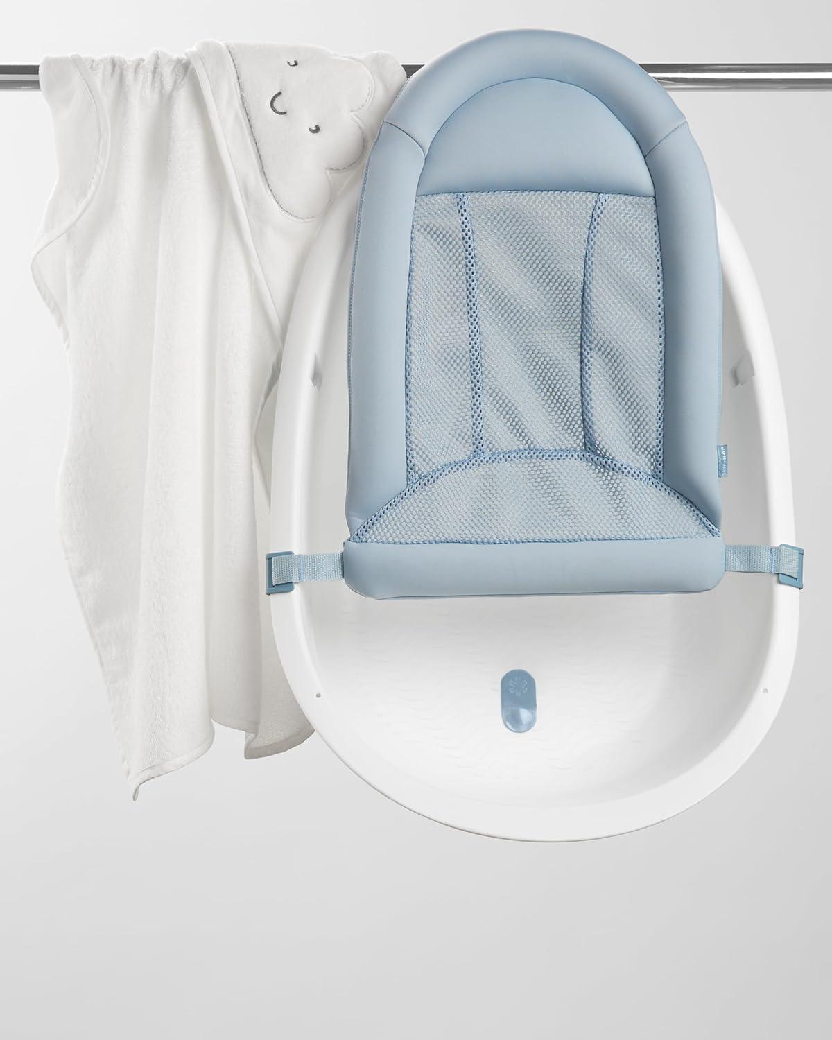 imageSkip Hop Infant Bath Tub 3Stage Grow With Baby Smart Sling MOBY Bathtub Blue Age 0Wave Tub