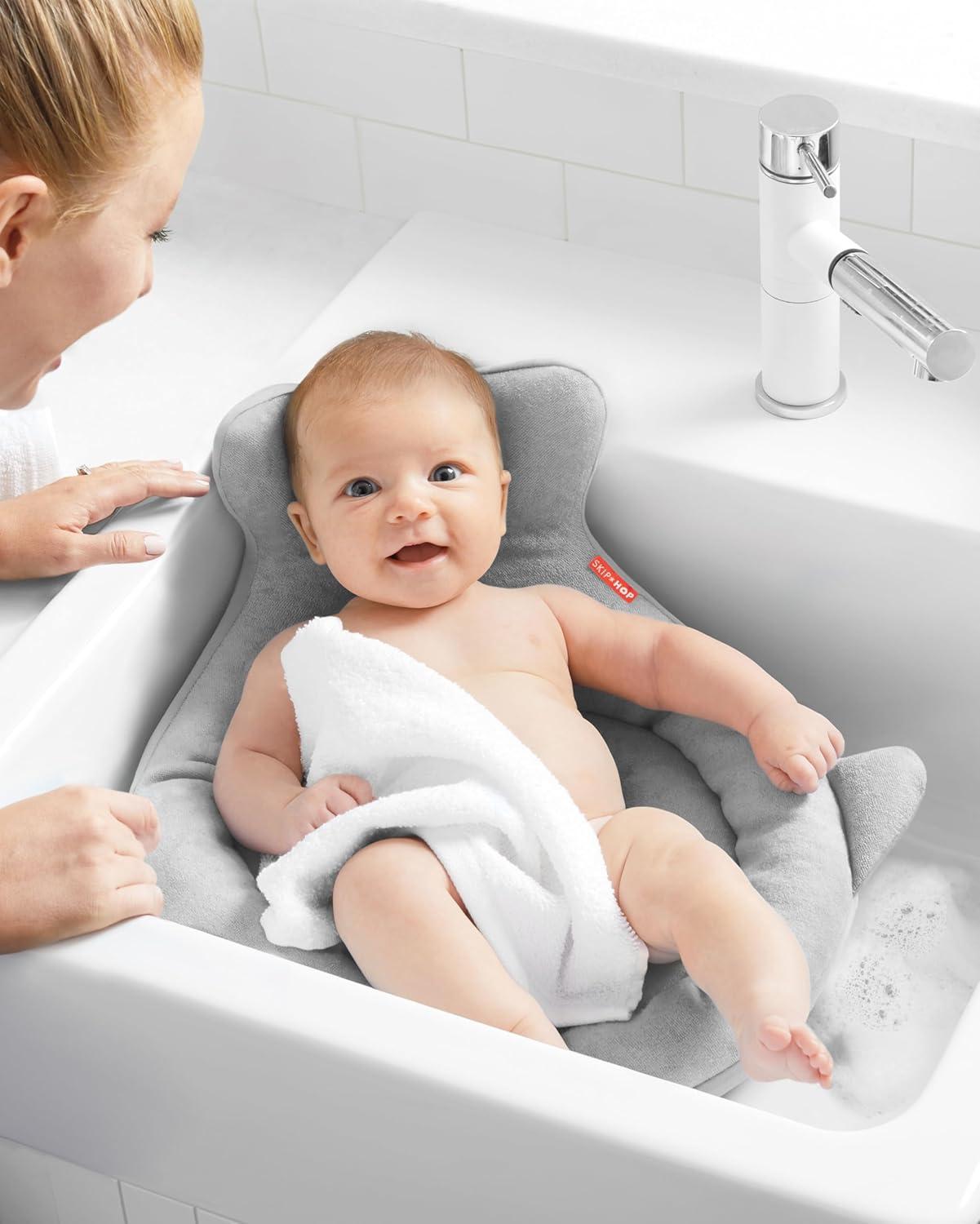 imageSkip Hop Soft Sink Baby Bath Tub Moby GreyGrey Soft Sink Bath Tub