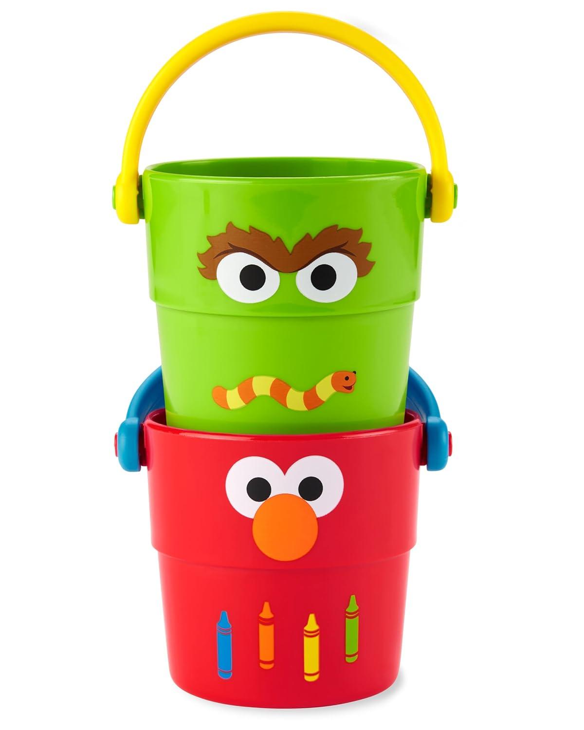 imageSkip Hop x Sesame Street Baby Bath Toy Stack ampamp Pour Bath BucketsSesame Street