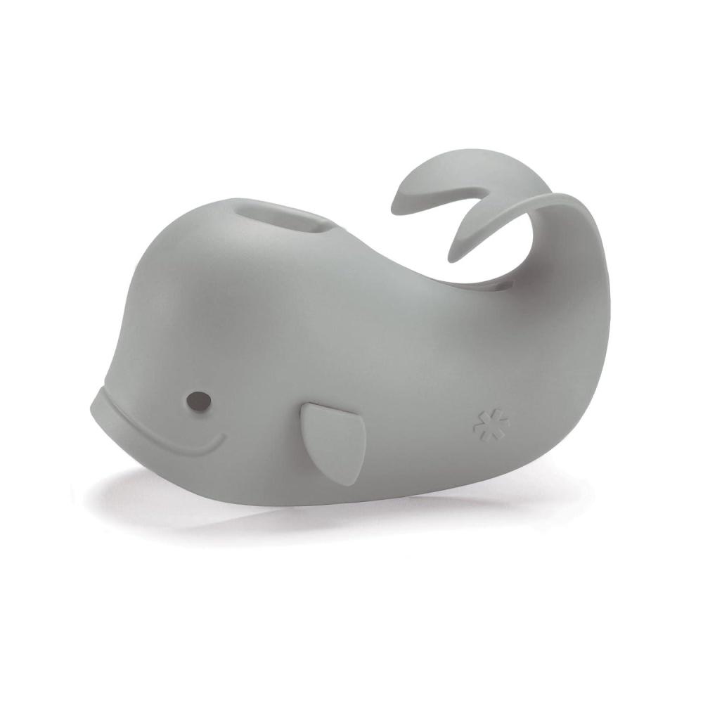imageSkip Hop Baby Bath Spout Cover Soft Silicone Faucet Safety Guard with Adjustable Design Fits Most Bath Spouts WaveMoby Grey