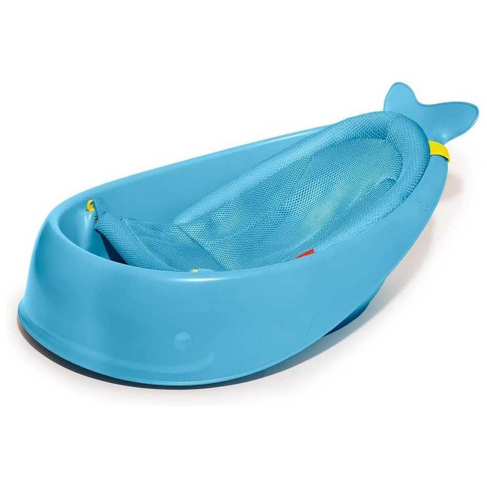 imageSkip Hop Infant Bath Tub 3Stage Grow With Baby Smart Sling MOBY Bathtub Blue Age 0Blue Tub