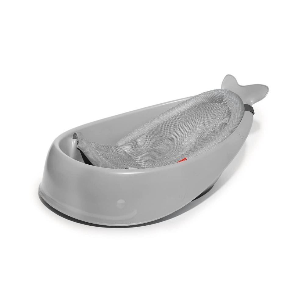 imageSkip Hop Infant Bath Tub 3Stage Grow With Baby Smart Sling MOBY Bathtub Blue Age 0Grey Tub