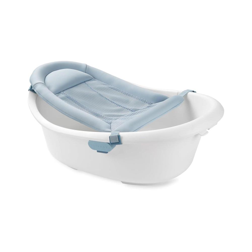 imageSkip Hop Infant Bath Tub 3Stage Grow With Baby Smart Sling MOBY Bathtub Blue Age 0Wave Tub