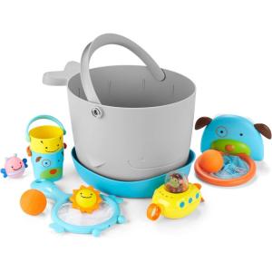 Skip Hop Baby Bath Toy Filled Bucket, Bath Toy & Bucket Gift Set, Grey(Bath Bucket & Toys Gift Set)