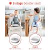 Skip Hop Booster Seat for Dining Table, Sleek Seat Booster, Grey/White