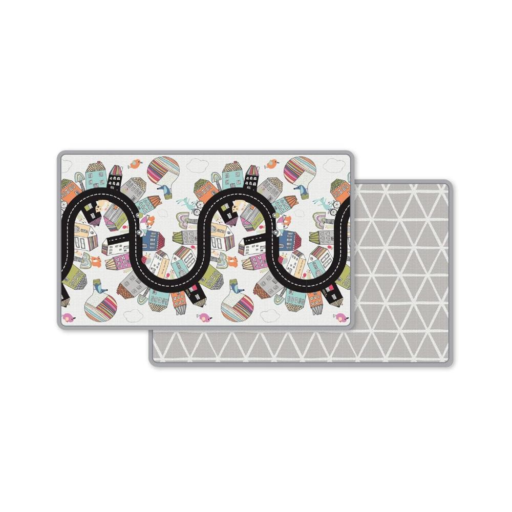 imageSkip Hop Baby Play Mat Reversible Foam Floor Mat 86quot x 52quot Boho BeigeVibrant Village