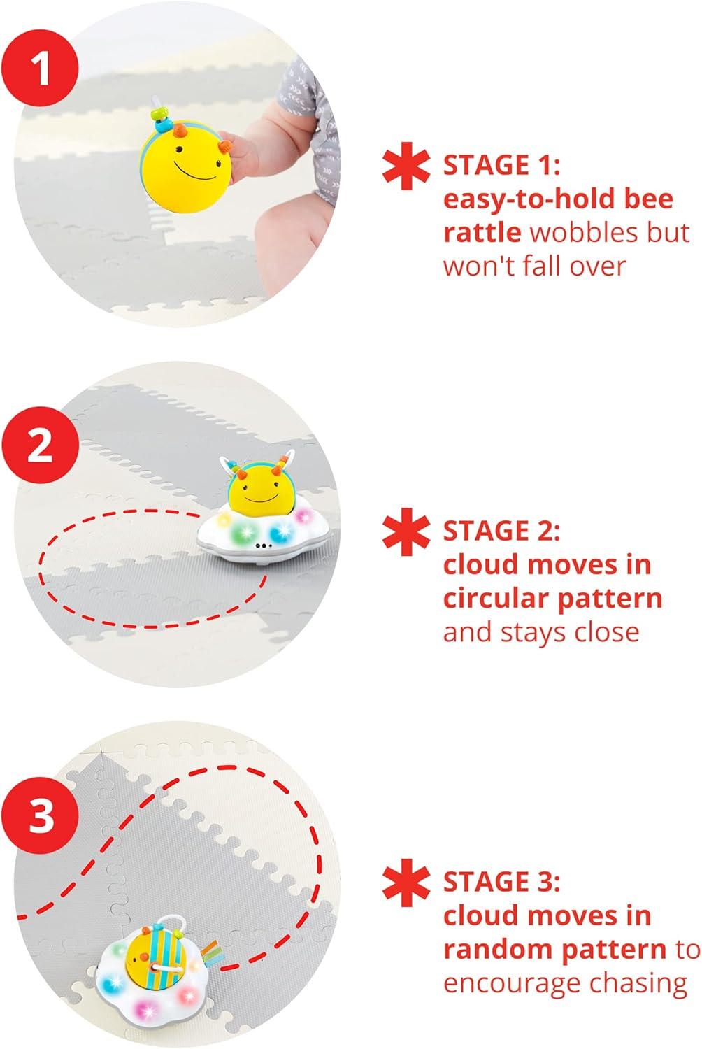 imageSkip Hop Baby FollowMe Bee Tummy Time Crawl Toy 3Stage Infant Sensory Development with Lights Sounds and Music Explore ampamp More Age 5mBee