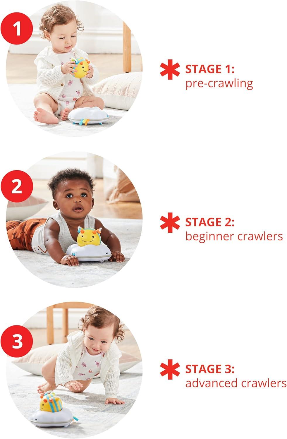 imageSkip Hop Baby FollowMe Bee Tummy Time Crawl Toy 3Stage Infant Sensory Development with Lights Sounds and Music Explore ampamp More Age 5mBee