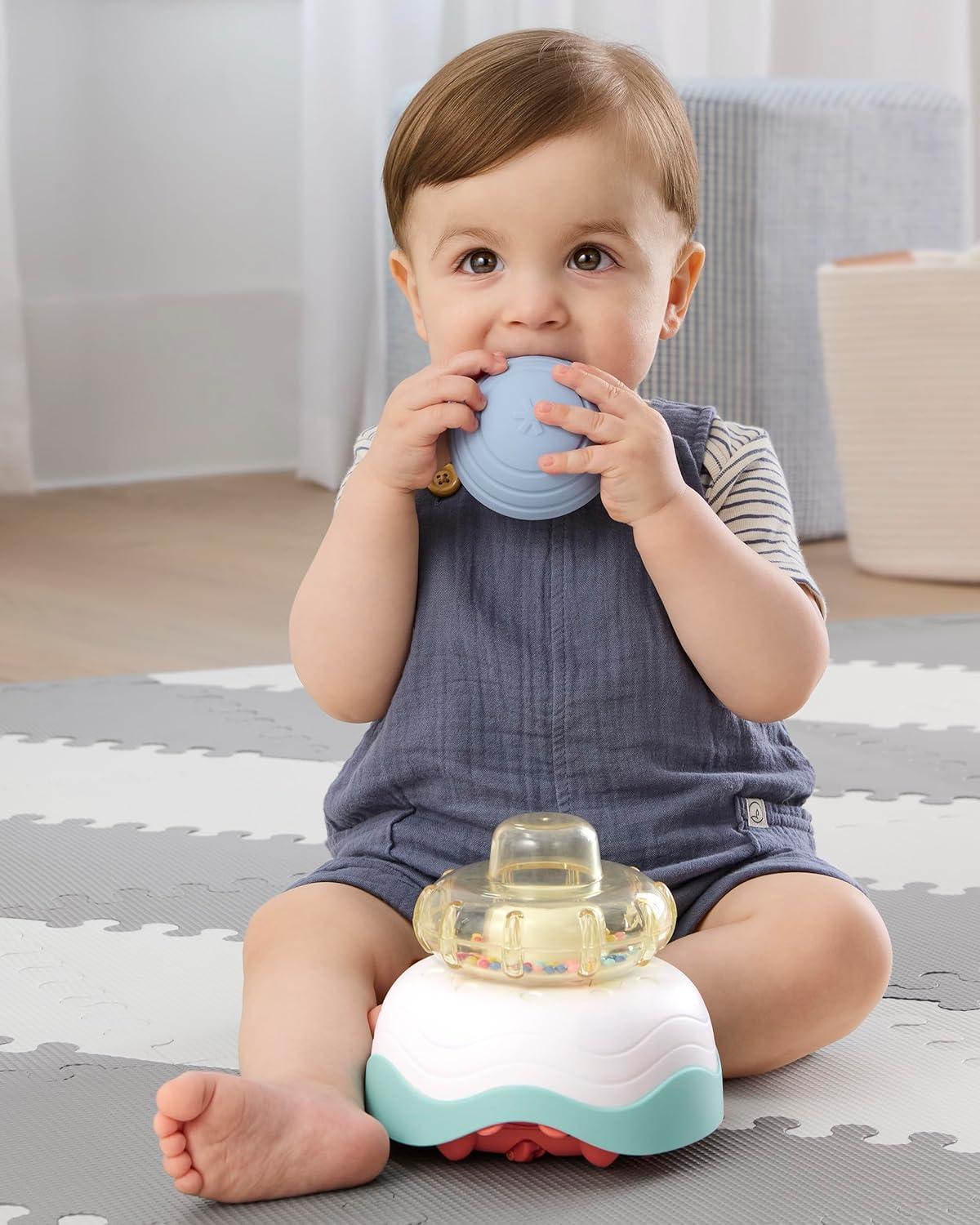 imageSkip Hop Baby FollowMe Bee Tummy Time Crawl Toy 3Stage Infant Sensory Development with Lights Sounds and Music Explore ampamp More Age 5mCrab