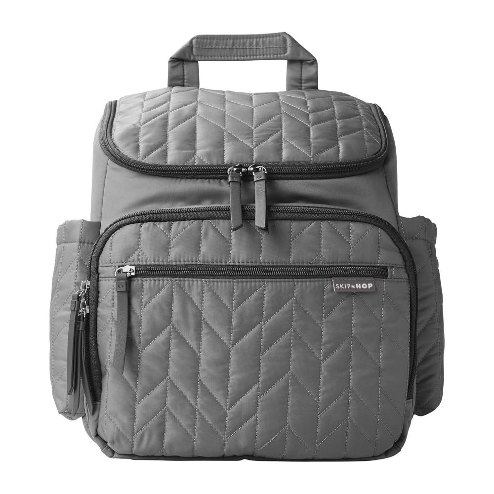 imageSkip Hop Diaper Bag Backpack Forma MultiFunction Baby Travel Bag with Changing Pad ampamp Stroller Attachment ChocolateGrey