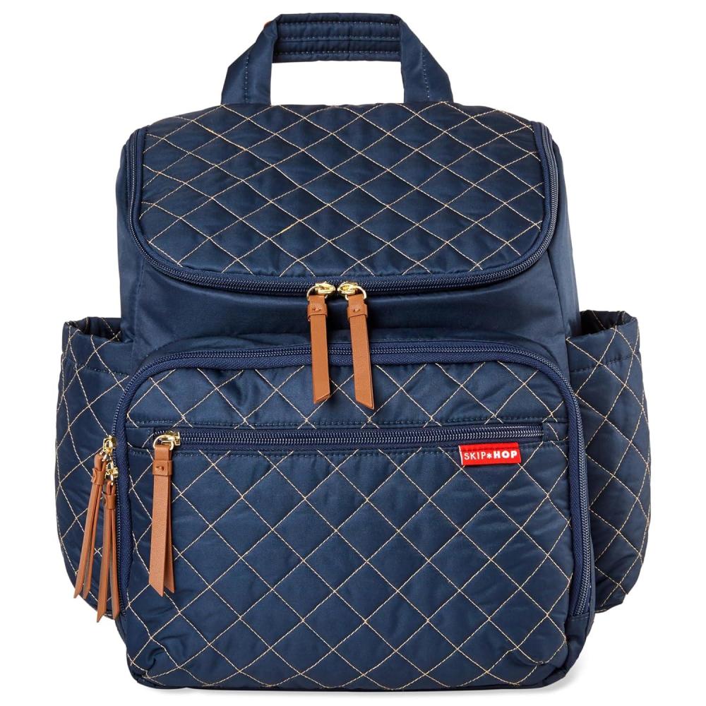 imageSkip Hop Diaper Bag Backpack Forma MultiFunction Baby Travel Bag with Changing Pad ampamp Stroller Attachment ChocolateNavy