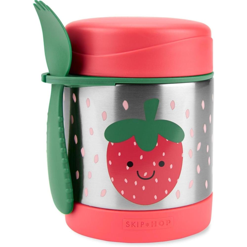 imageSkip Hop Insulated Baby Food Jar Sparks Truck Stainless Steel Holds 11ozStrawberry