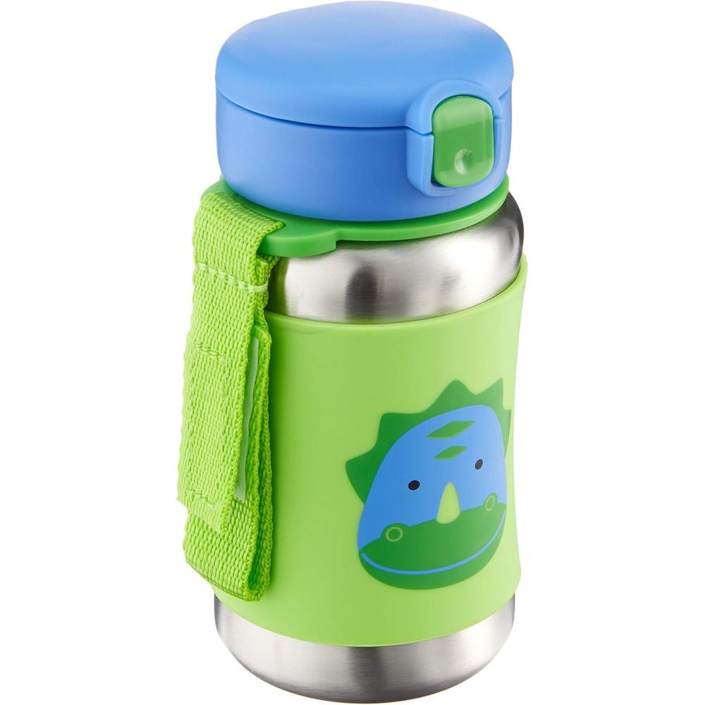 imageSkip Hop Toddler Sippy Cup with Straw Zoo Stainless Steel Straw Bottle Dog 12 OzDino