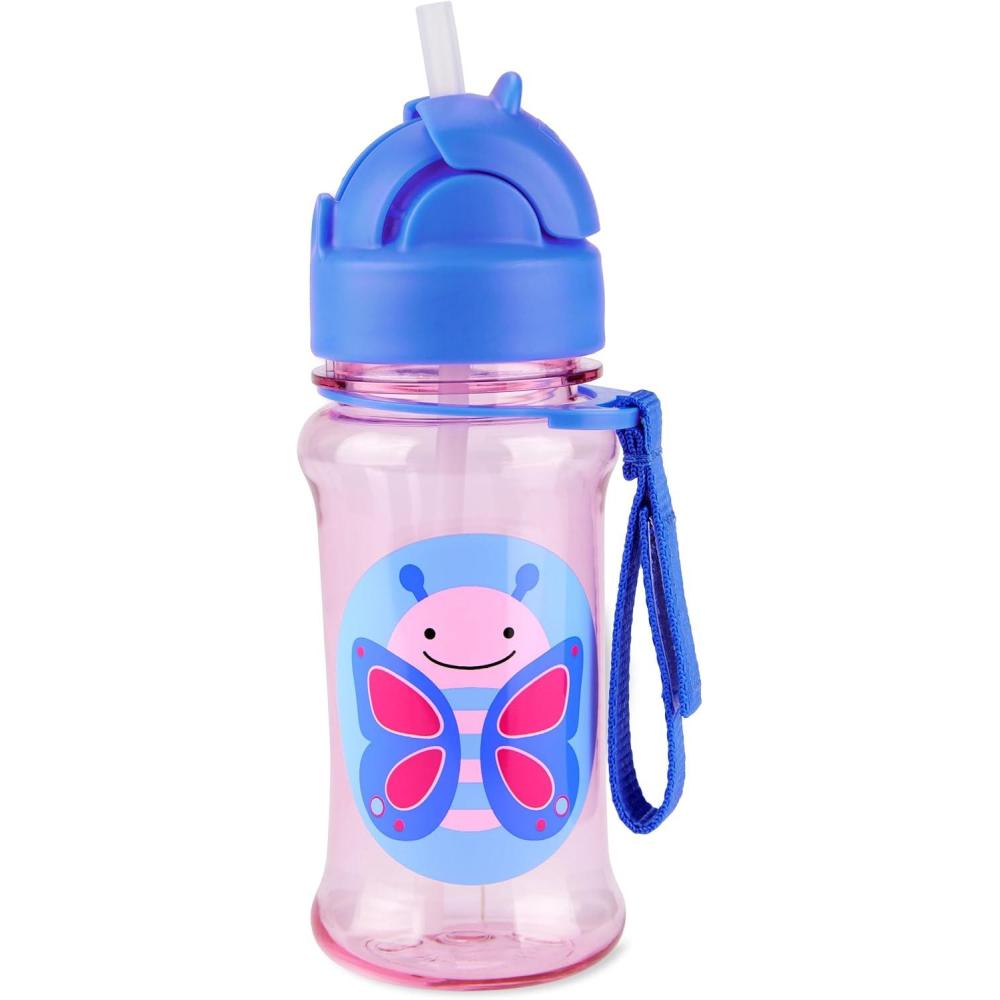 imageSkip Hop Toddler Sippy Cup with Straw Zoo Straw Bottle with Tritan Renew 12 oz DinoButterfly