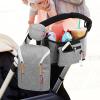 Skip Hop Baby Silicone Pacifier Holder Case with Easy-Access Opening and Strap, Fits 2 Pacifiers, Oat(Grey Melange)