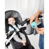 Skip Hop Baby Silicone Pacifier Holder Case with Easy-Access Opening and Strap, Fits 2 Pacifiers, Oat(Light Teal)