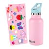 Skip Hop Stainless Steel Kids Canteen Bottle with Stickers, Straw 12.85 oz Pink(Pink)