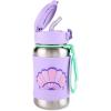 Skip Hop Toddler Sippy Cup with Straw, Sparks Stainless Steel Straw Bottle, Truck(Seashell)