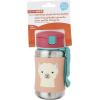 Skip Hop Toddler Sippy Cup with Straw, Zoo Stainless Steel Straw Bottle, Dog, 12 Oz(Llama)