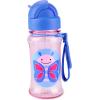 Skip Hop Toddler Sippy Cup with Straw, Zoo Straw Bottle with Tritan Renew, 12 oz. Dino(Butterfly)