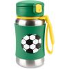 Skip Hop Toddler Sippy Cup with Straw, Sparks Stainless Steel Straw Bottle, Truck(Soccer)