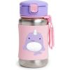 Skip Hop Toddler Sippy Cup with Straw, Zoo Stainless Steel Straw Bottle, Dog, 12 Oz(Narwhal)