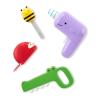 Skip Hop 4-Piece Toy Tool Set for Toddlers Ages 2+, Zoo Crew Tool Set Toy