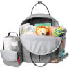 Skip Hop Diaper Bag Backpack: Suite 6-in-1 Diaper Backpack Set, Multi-Function Baby Travel Bag with Changing Pad, Stroller Straps, Bottle Bag and Pacifier Pocket, Black(Dove)