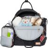 Skip Hop Diaper Bag Backpack: Suite 6-in-1 Diaper Backpack Set, Multi-Function Baby Travel Bag with Changing Pad, Stroller Straps, Bottle Bag and Pacifier Pocket, Black(Black)
