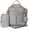 Skip Hop Diaper Bag Backpack: Suite 6-in-1 Diaper Backpack Set, Multi-Function Baby Travel Bag with Changing Pad, Stroller Straps, Bottle Bag and Pacifier Pocket, Black(Dove)