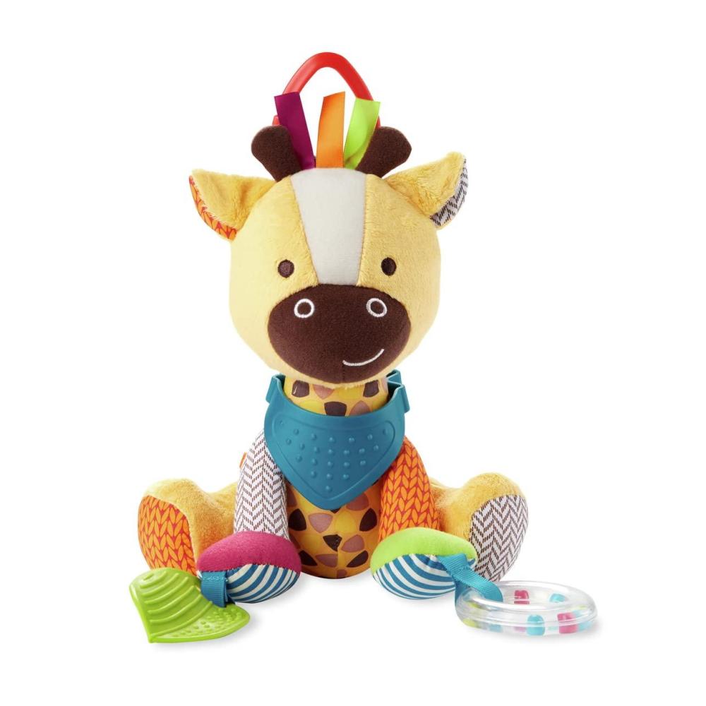 imageSkip Hop Bandana Buddies Baby Activity Chime ampamp Teether Stroller Toy Elephant 3x25x7 Inch Pack of 1Giraffe