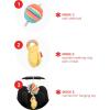 Skip Hop Soft Silicone Baby Teething Ring Toys Farmstand Teethe & Play Toy Set of 4, BPA-Free, Age 3m+(Discoverosity Stroller Toy)